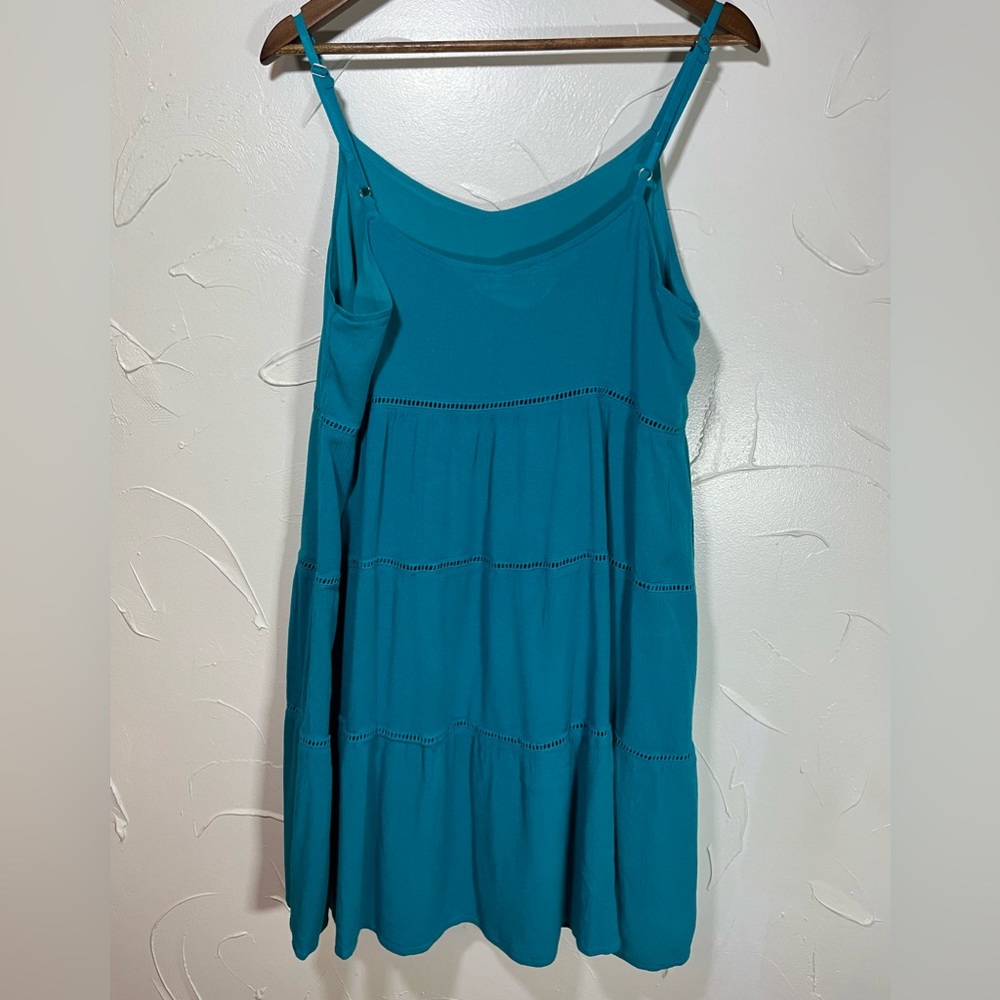 Kori America | Teal Blue Sleeveless Tiered Dress Size Medium - Picture 4 of 11
